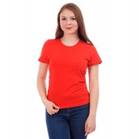 Женская футболка с коротким рукавом (100% хб)