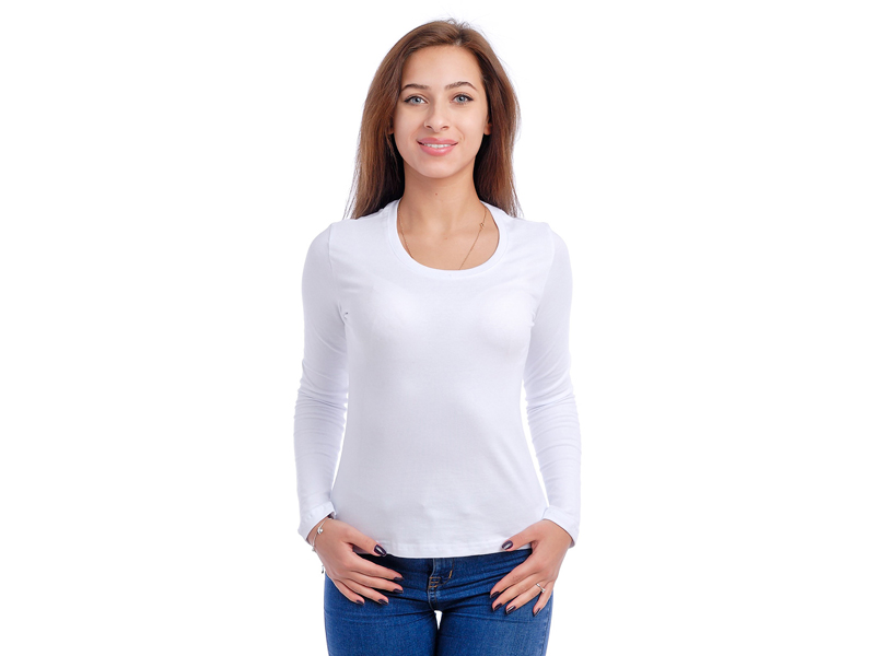 Купить женскую футболку с лайкрой (длинный рукав) оптом от производителя в Москве